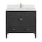 James Martin Vanities 36'' Vanity, Carbon Oak w/ Single Hole 3 CM White Zeus Quartz Top & Backsplash 485-V36-CBO-1WZ - alternate 1